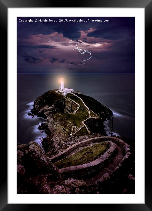 Lightning over South Stack Framed Mounted Print by K7 Photography