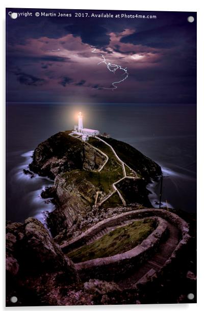 Lightning over South Stack Acrylic by K7 Photography