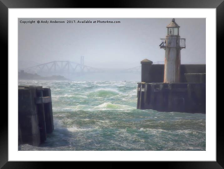 Storm around Burntisland Harbour Framed Mounted Print by Andy Anderson