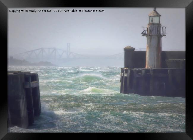 Storm around Burntisland Harbour Framed Print by Andy Anderson