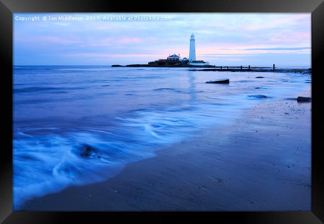 Saint Mary's Lighthouse at Whitley Bay Framed Print by Ian Middleton