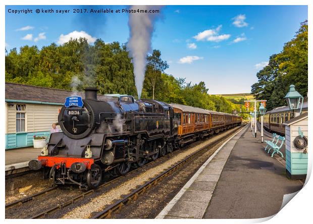 Leaving Grosmont Station Print by keith sayer