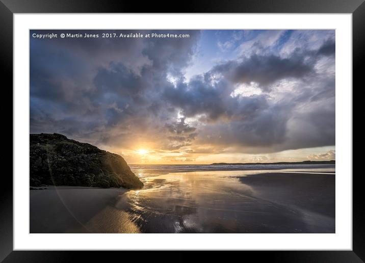 Ynys LLanddwyn - Malltreath Beach Sunset Framed Mounted Print by K7 Photography