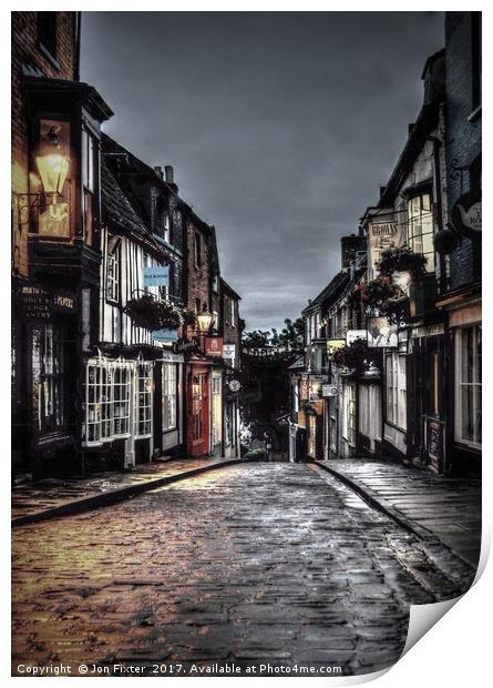 Evening Light on wet cobbles  Print by Jon Fixter