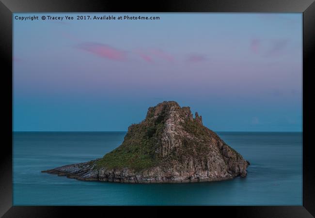 Thatcher Rock Torquay at Sunset   Framed Print by Tracey Yeo