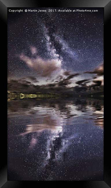 The Milky Way over the Ffraw Estuary, Aberffraw. Framed Print by K7 Photography