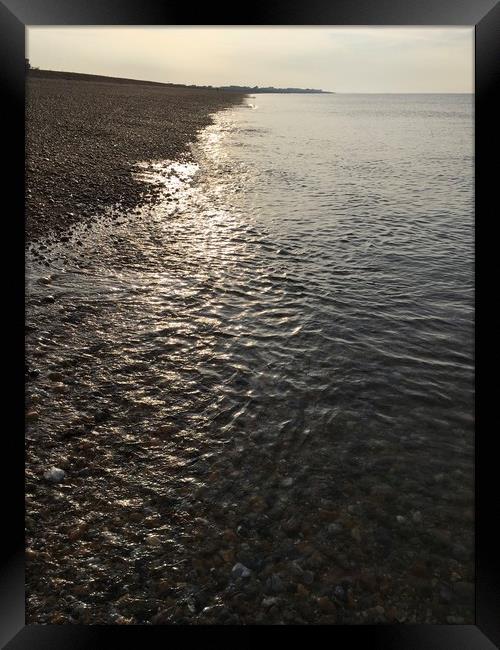 Hayling Island Sunrise Seashore Framed Print by Tess Chalmers