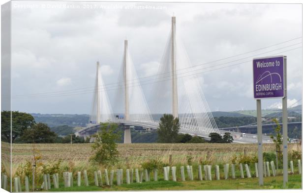 new Queensferry Crossing , next to the Forth Bridg Canvas Print by Photogold Prints