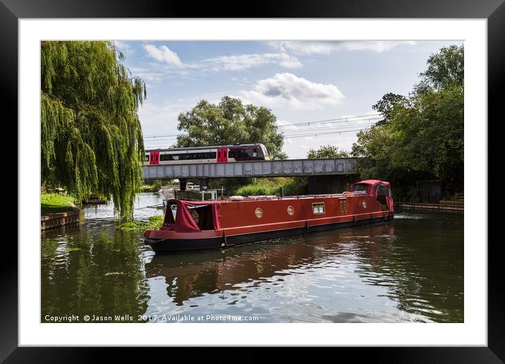 Boat turning on the River Great Ouse Framed Mounted Print by Jason Wells