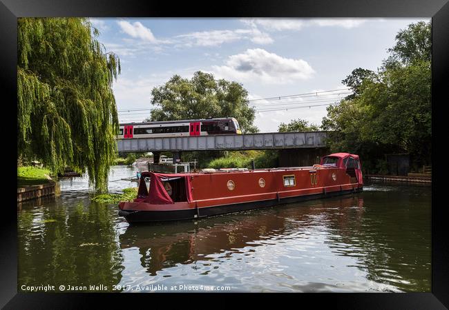 Boat turning on the River Great Ouse Framed Print by Jason Wells
