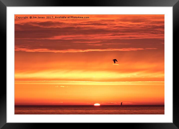 Stunning North Sea Sunrise Framed Mounted Print by Jim Jones
