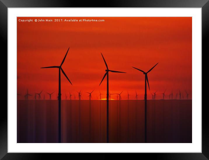 Wind Farms (Digital Art) Framed Mounted Print by John Wain