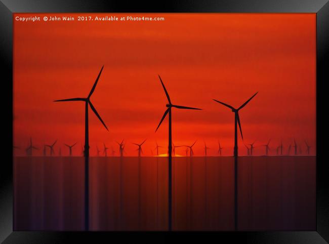 Wind Farms (Digital Art) Framed Print by John Wain