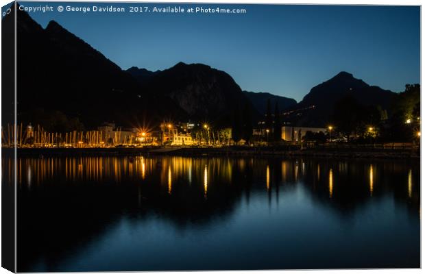 Riva Del Garda at Night 01 Canvas Print by George Davidson