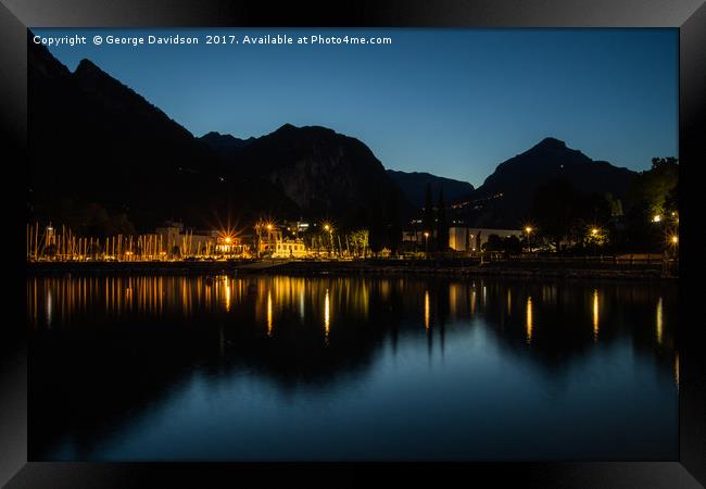 Riva Del Garda at Night 01 Framed Print by George Davidson