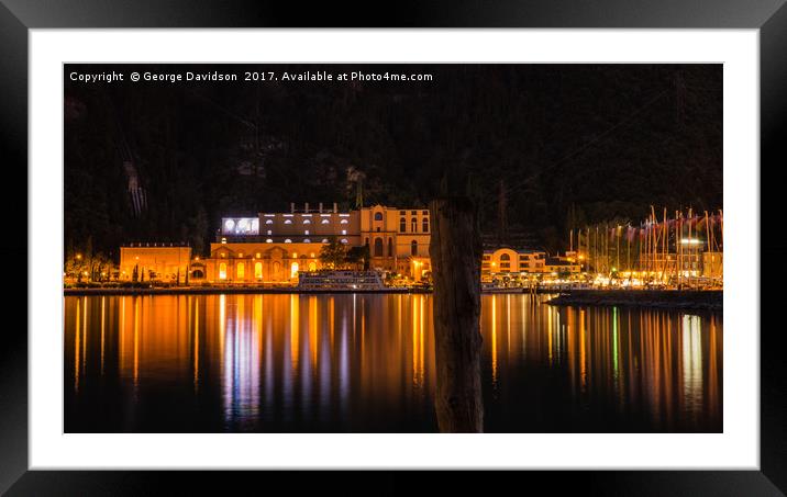 Riva Del Garda at Night 02 Framed Mounted Print by George Davidson
