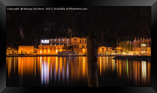 Riva Del Garda at Night 02 Framed Print by George Davidson