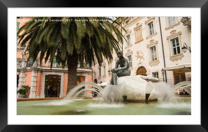 Fountain Girl Framed Mounted Print by George Davidson