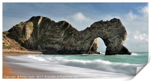 Durdle Door on an Incoming Tide. Print by Philip Veale