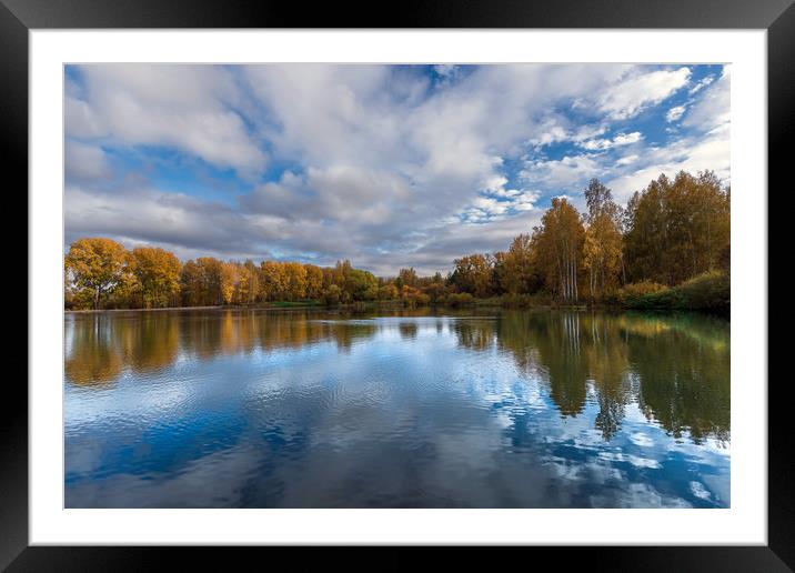 A cold cloudy autumn day Framed Mounted Print by Dobrydnev Sergei