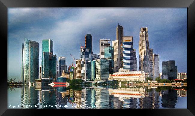 Singapore Skyline Framed Print by Ian Mitchell