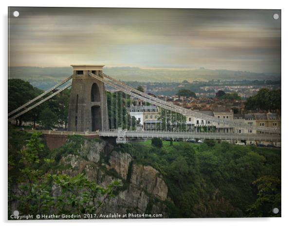 The Clifton Suspension Bridge Acrylic by Heather Goodwin