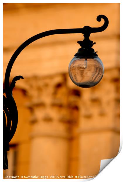 Street Lamp - Verona Print by Samantha Higgs
