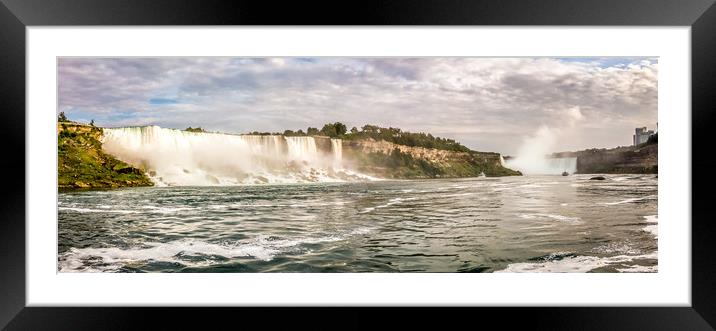 American and Canadian Niagara Falls Pano Framed Mounted Print by Naylor's Photography