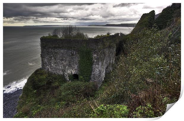 Storm Over Bucks Mill limekilns  Print by Mike Gorton