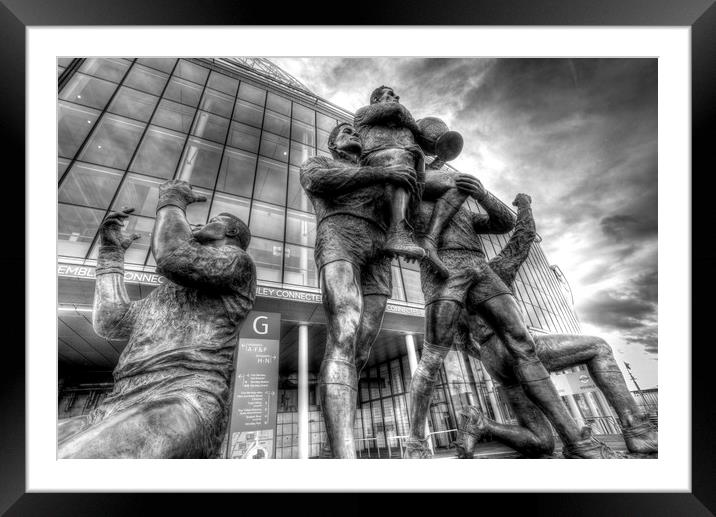 Rugby League Legends Statue Wembley stadium Framed Mounted Print by David Pyatt