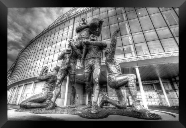 Rugby League Legends Statue Wembley  Framed Print by David Pyatt