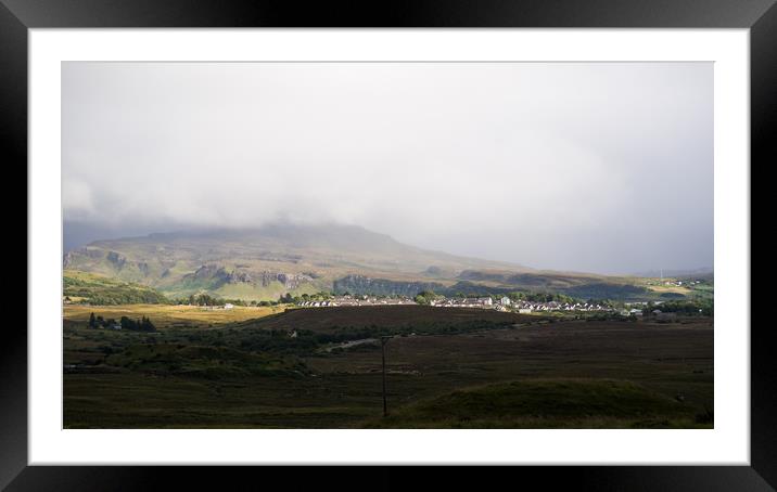 Clouds, Light and Shadow over Portree Framed Mounted Print by Maarten D'Haese