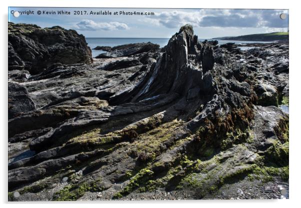 Rugged Cornwall Coast Acrylic by Kevin White