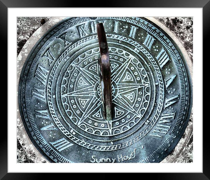 sundial - sunny hours Framed Mounted Print by Heather Newton