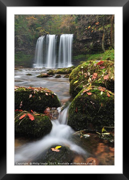 Sgwd Yr Eira in Late Autumn. Framed Mounted Print by Philip Veale