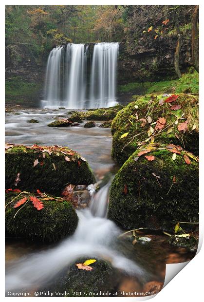 Sgwd Yr Eira in Late Autumn. Print by Philip Veale