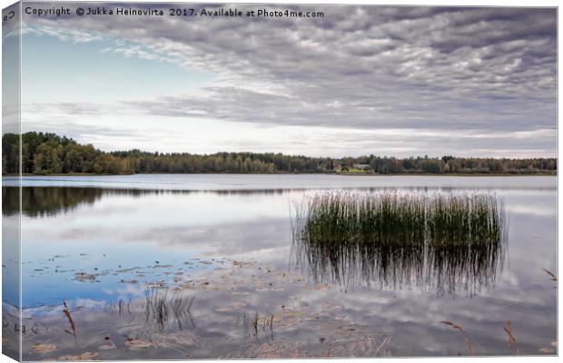 Reflections of the Autumn Lake Canvas Print by Jukka Heinovirta