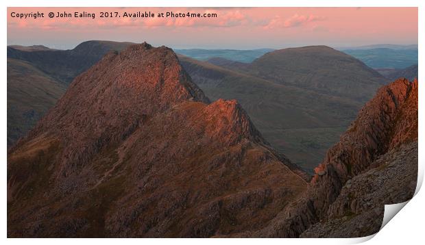 Final Light on Tryfan Print by John Ealing