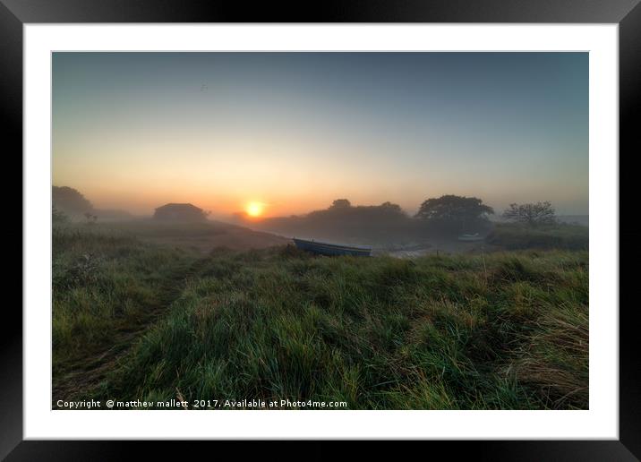 Misty September Sunrise Over Beaumont Quay Framed Mounted Print by matthew  mallett