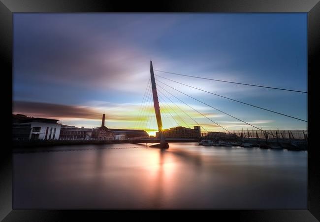 Swansea Sail Bridge  Framed Print by Leighton Collins