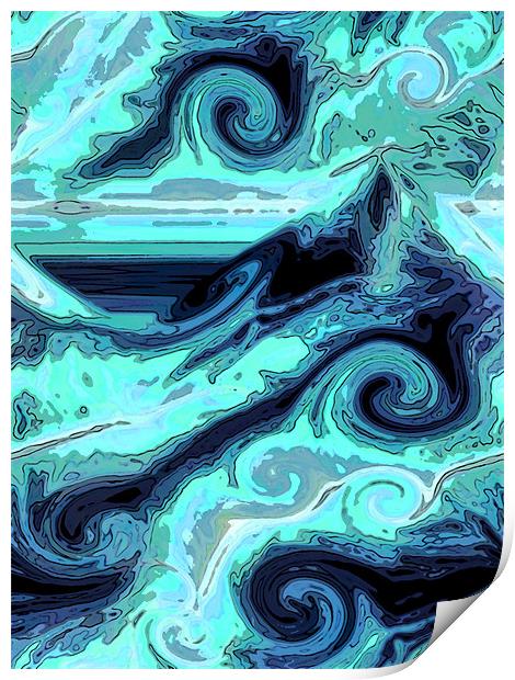 stormy seas Print by Heather Newton