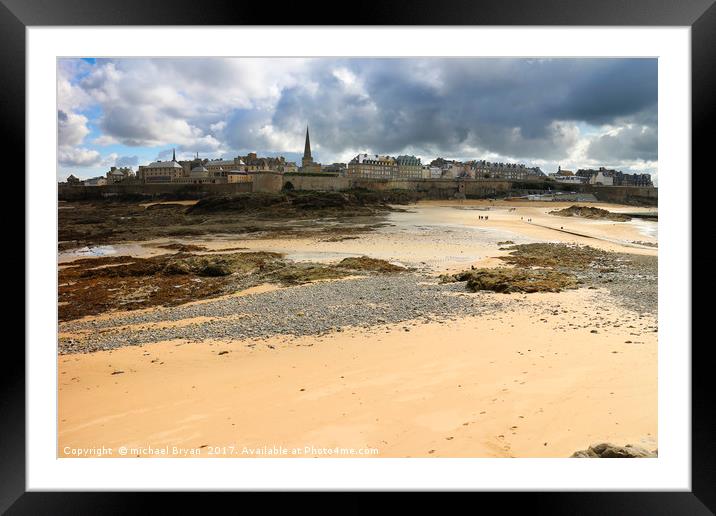 The Walled City of  Saint Malo, Framed Mounted Print by michael Bryan
