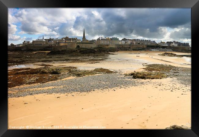 The Walled City of  Saint Malo, Framed Print by michael Bryan