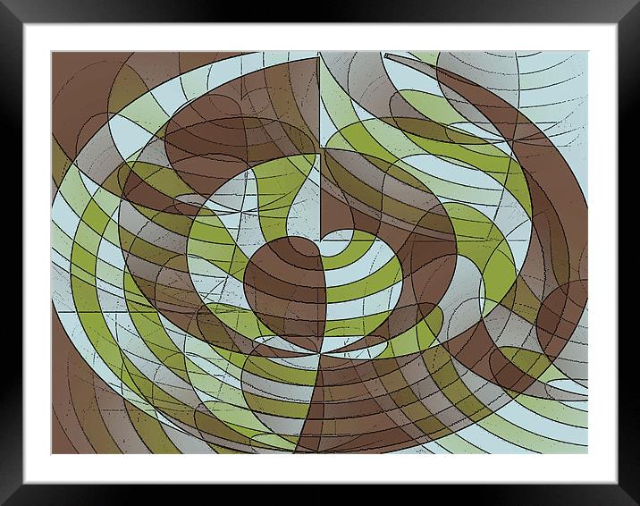 lotus lines abstract Framed Mounted Print by Heather Newton