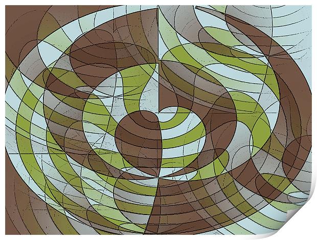 lotus lines abstract Print by Heather Newton