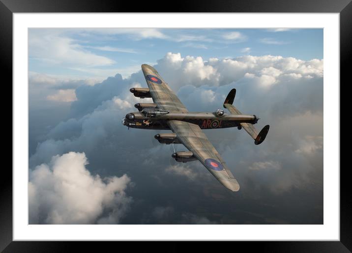 Lancaster W5005 AR-L Leader above clouds Framed Mounted Print by Gary Eason