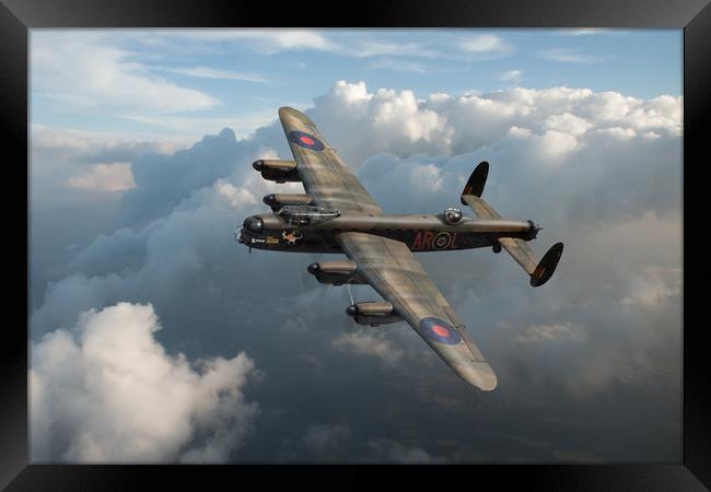 Lancaster W5005 AR-L Leader above clouds Framed Print by Gary Eason