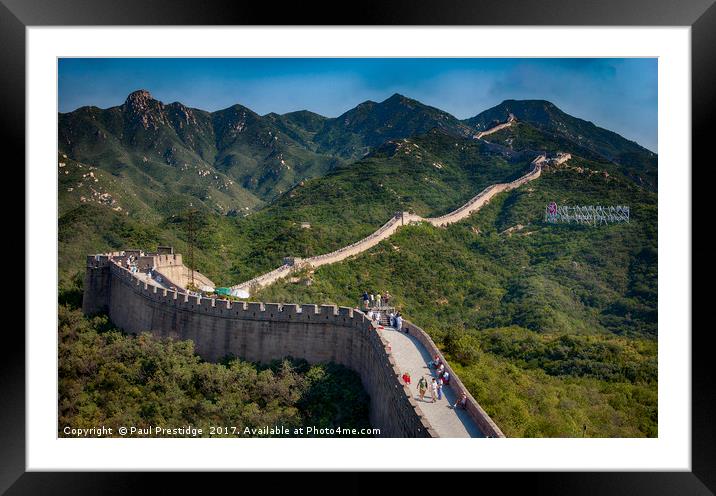 The Great Wall of China at Badaling Framed Mounted Print by Paul F Prestidge