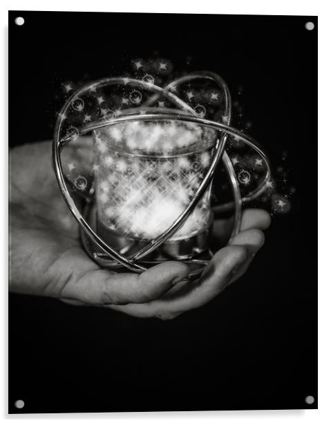 Mystical hands Acrylic by karen shivas