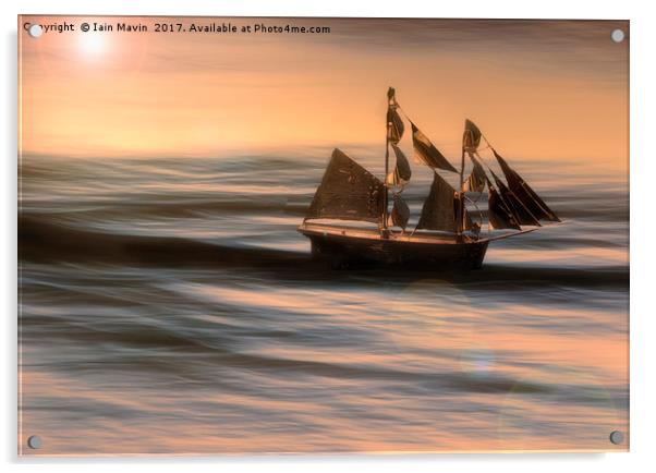 Sunset Sailing Acrylic by Iain Mavin